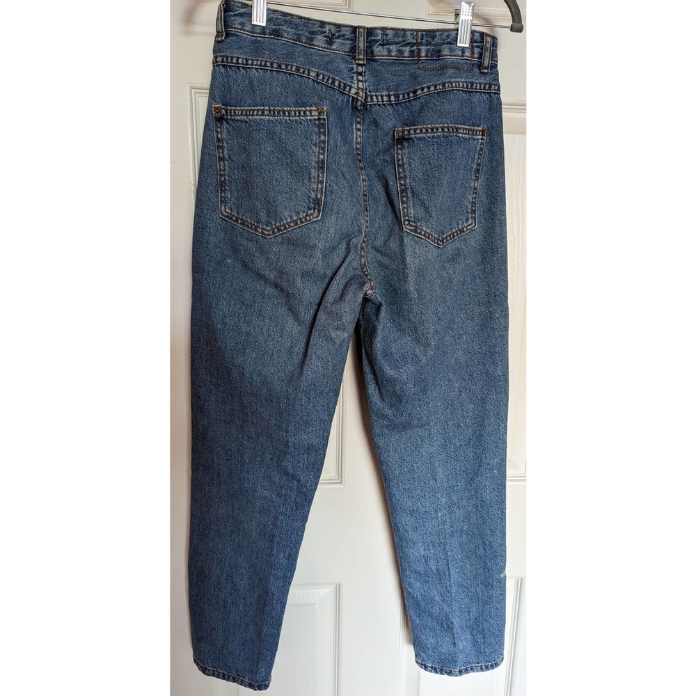 NWOT ZARA Trafaluc Denimwear Floral Embroidered Patch Slit Jeans Size 4 - Picture 4 of 16